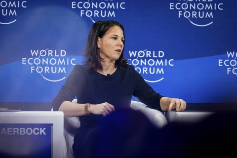 Annalena BÃ¤rbock (Alliance 90/The Greens), Federal Foreign Minister, photographed during a panel