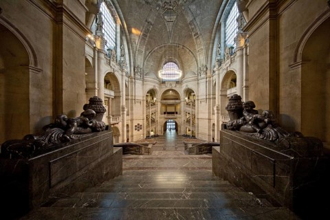 Neues Rathaus, interior view, Wilhelminian palace-like magnificent building in eclectic style,