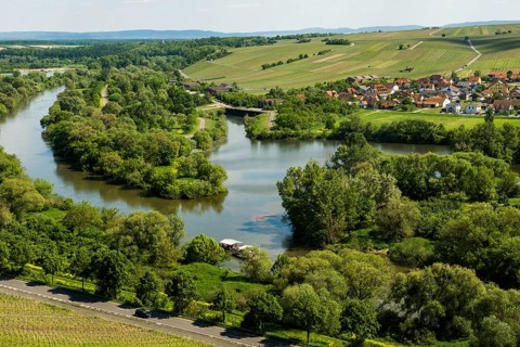 Mainschleife, near Volkach, Mainfranken, Lower Franconia, Franconia, Bavaria, Germany, Europe