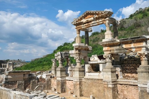Trajan's Fountain, ruins of Ephesus, ancient archaeological site, Izmir province, Turkey, Asia