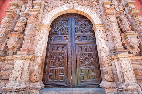 Scenic Guanajuato churches in historic city center