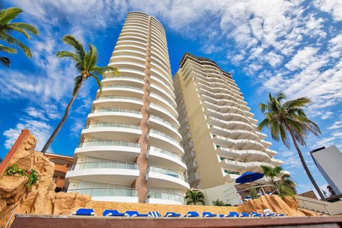 Mazatlan Golden Zone (Zona Dorada), famous touristic beach and resort zone
