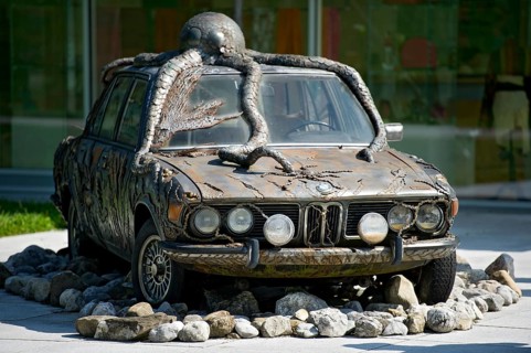 Former BMW 250cs by Lothar-Günther Buchheim, car under water with octopus, underwater, sculpture by
