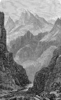 The Kabul Pass in Afghanistan in 1884, Historical, digital reproduction of an original from the