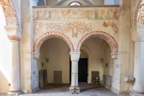 Benedictine monastery Bursfeld on the Weser near Hannoversch Münden. Bursfelde Monastery is a