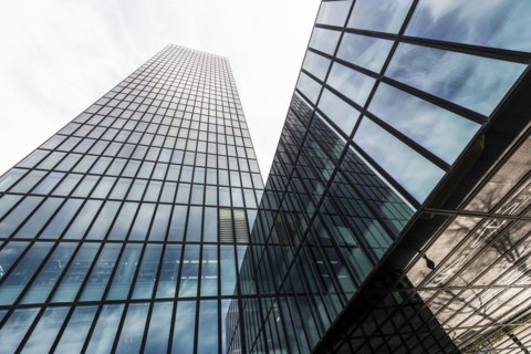 Modern architecture, high-rise building, Messeturm, Basel, Canton of Basel-Stadt, Switzerland,