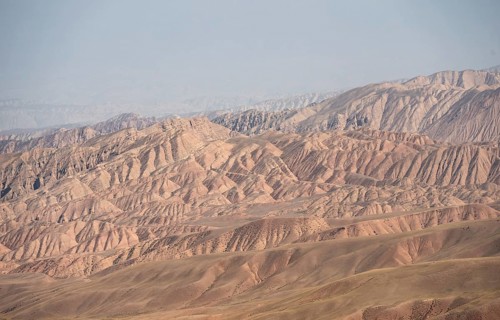 Erosion landscape, barren mountain landscape, Moldo-Ashuu Pass, Naryn Province, Kyrgyzstan, Asia