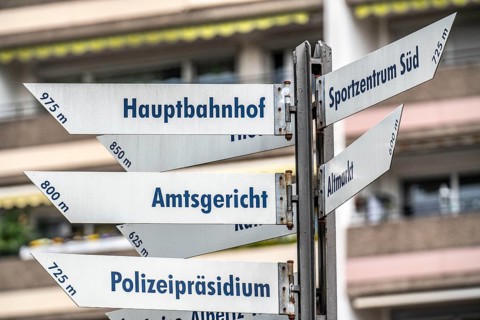 Guide to various municipal facilities, Oberhausen, North Rhine-Westphalia, Germany, Europe
