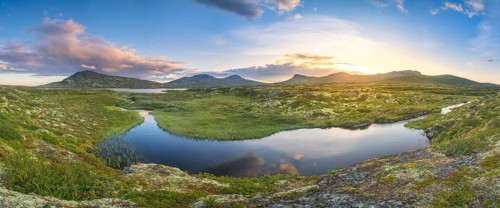 Evening mood at Muvatnet, Rondane National Park, Venabygdsfjell, Rondafjell, Enden, Ringebu,