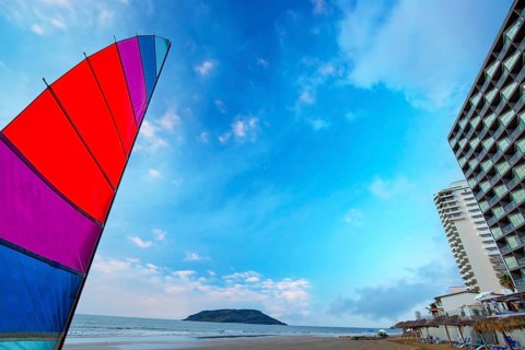 Mazatlan Golden Zone (Zona Dorada), famous touristic beach and resort zone in Mexico