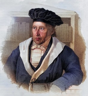 Georg Wilhelm Friedrich Hegel, 1770-1831, German philosopher. Lithograph from the 19th century by