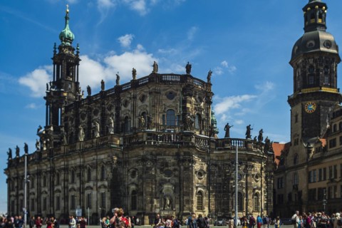The Catholic Court Church, a baroque cathedral on Theatre Square between the Royal Palace and the