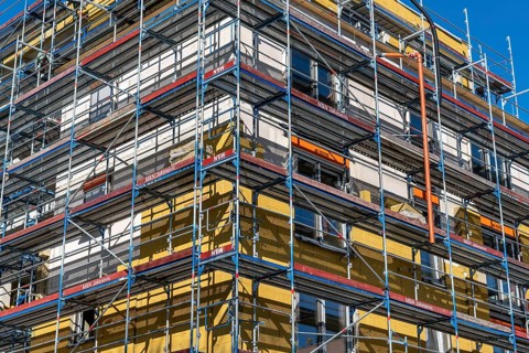 Residential construction, new construction of a residential complex, shell construction, partly