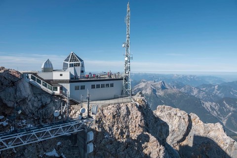 Mountain station, viewing platform, Zugspitze, Garmisch-Partenkirchen, Werdenfelser Land, Upper