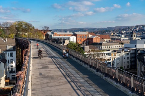 The Nordbahntrasse, a cycle path, footpath, on a former 22 KM long railway line, along the