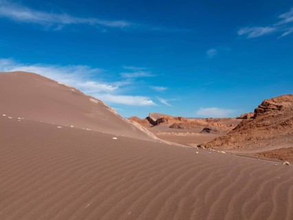 Sand dunes in the Moon Valley, Atacama Desert, Chile, South America