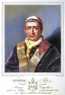 Gregory XVI (born 18 September 1765 in Belluno, Republic of Venice, died 1 June 1846 in Rome, legal