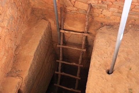 Tigray region, stairs leading down to the tombs of King Kaleb and Gebre Maskal, north-east of the