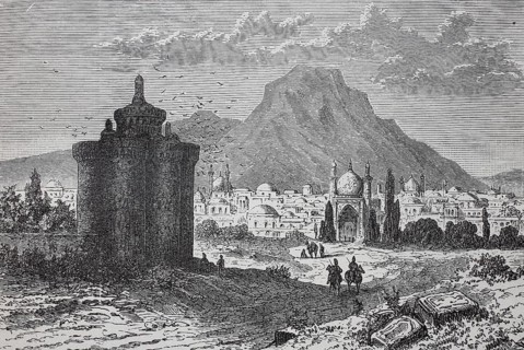 The city of Ispahan, Isfahan, Esfahan in Persia, today Iran, in 1880, Historical, digital