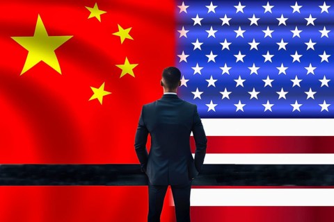 Symbolic image, fragile alliances, China-Russia, USA-EU, Western value system, communism, freedom,