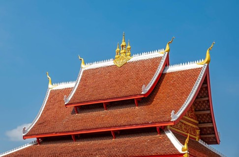 Roof of Wat Mai Suwannaphumaham Monastery, Luang Prabang, Laos, Asia