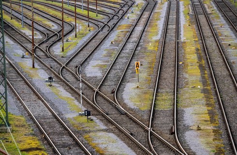 Track systems, shunting tracks, sidings, branches, the Mülheim-Styrum marshalling yard, on the