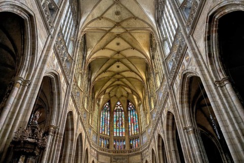 Prague castle, Gothic Metropolitan Cathedral of Saints Vitus, Wenceslas and Adalbert, Central nave