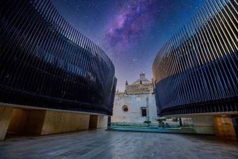 Merida, Mexico â€“ 11 February, 2020: Patio of Strings of the concert hall of Palace of Mexican