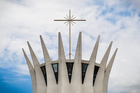 BrasÃ­lia, Distrito Federal, Brazil, October 25 -2014: Metropolitan Cathedral of Brasilia, work of