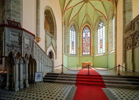 Church of St Jacob on the market square, interior photo. Köthen, Saxony-Anhalt, Germany, Europe