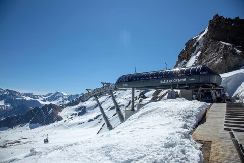 Karlesjochbahn in the Kaunertal, Kaunertal Glacier, border triangle, Landeck, Tyrol, Austria,