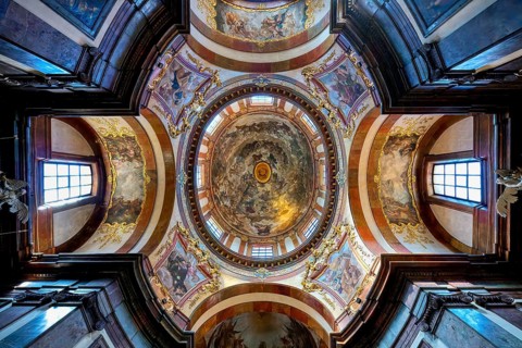 St. Francis of Assisi Church, Ceiling, Prague, Bohemia, Czech Republic, Europe