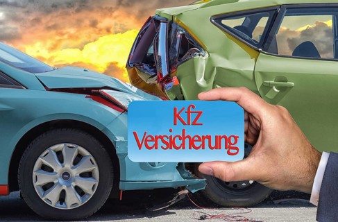 Symbolic image, traffic accident, rear-end collision, car, crash, car insurance, consequential