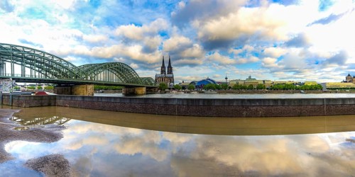 Hohenzollern Bridge, Cologne Cathedral, Central Station and Musical Dome, Cologne, North