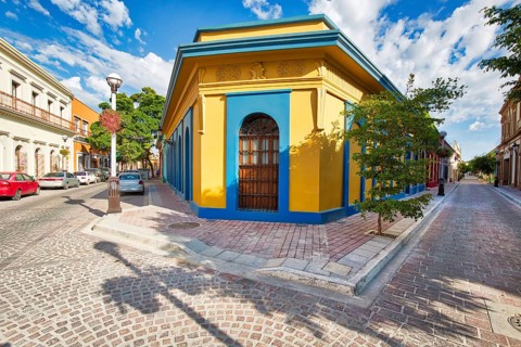 Mexico, Mazatlan, Colorful old city streets in historic city center, Central America