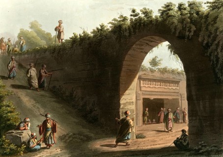 Historical Palestine, Entrance to the Tombs of the Kings of Judah, Historical, digitally restored