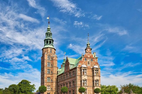 Famous Rosenborg castle, one of the most visited tourist attractions in Copenhagen