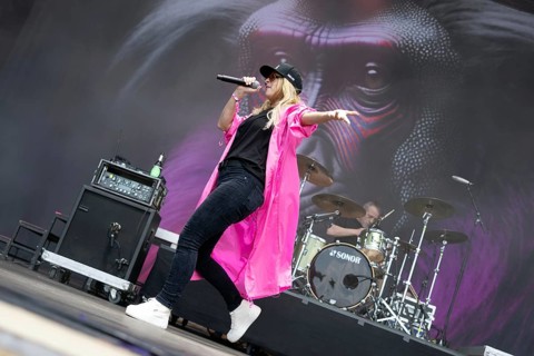 Adenau, Germany, 7 June 2024: Guano Apes with singer Sandra Nasic play at Rock am Ring. The