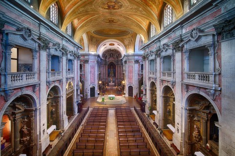 Interior, Nave, Choir, Altar, Convent, Church Igreja e Convento da Graça Lisbon, Portugal, Europe
