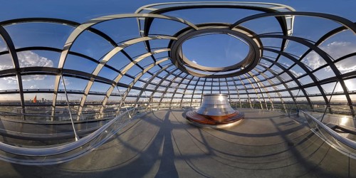 360Â° panorama from the upper level of the Reichstag dome in the Reichstag building, Berlin,