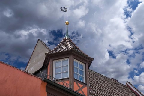 Historischer Turmerker, WeiÃŸgerbergasse 21, Nuremberg, Middle Franconia, Bavaria, Germany, Europe