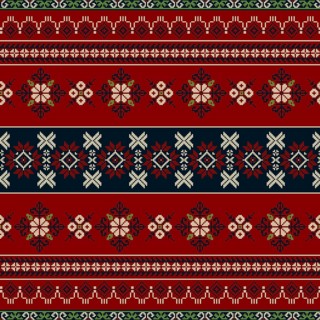 Traditional Latvian embroidery seamless pattern, vector illustration
