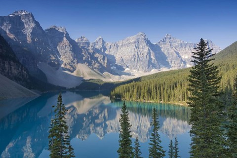 Glacial Moraine Lake in the Valley of the Ten Peaks, Banff National Park, Alberta, Canada, North