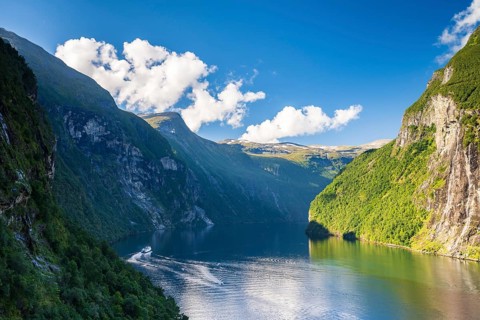 View of Geirangerfjord, near Geiranger, More og Romsdal, Norway, Europe