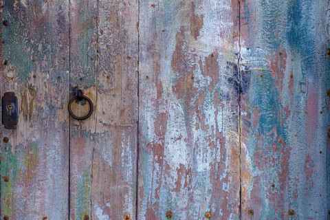 Old weathered door, in Portlligat, Cadaqués, Catalonia, Spain, Europe