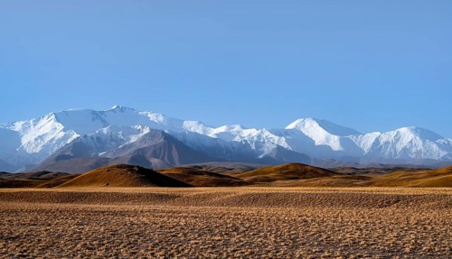 Snow-capped mountains, Pamir Mountains with Lenin Peak, high mountains, Transalai Range, Alay