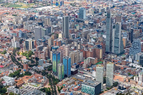 Overlook over Bogota from Monserrate, Colombia, South America