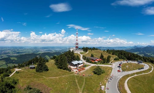 Drone image, Gaisberg transmitter on the Gaisberspitze, Gaisberg, Salzburg, Austria, Europe