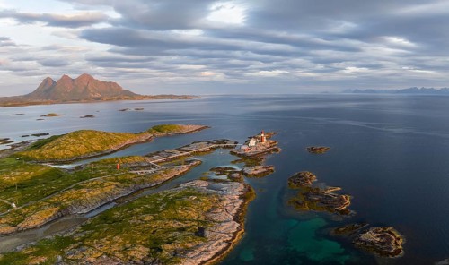 Tranoy Fyr Lighthouse, Tranoy Fyr, Hamaroy, Ofoten, Vestfjord, Nordland, Norway, Europe