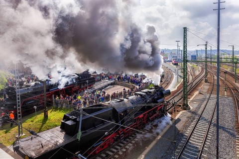 Dresden Steam Locomotive Meeting, 11 to 13 April 2014, around the Dresden-Altstadt depot, Numerous